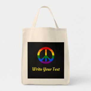 LGBT国旗の平和標識 トートバッグ