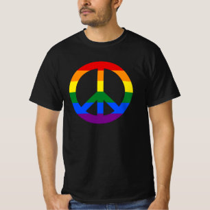 LGBT国旗の平和標識 Tシャツ