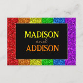 LGBT国旗の虹の輝きゲイレズ結婚ビアン エンクロージャーカード (裏面)