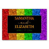 LGBT国旗の虹の輝きゲイレズ結婚ビアン テーブルナンバー (裏面)