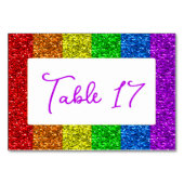 LGBT国旗の虹の輝きゲイレズ結婚ビアン テーブルナンバー (正面)