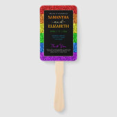 LGBT国旗の虹の輝きゲイレズ結婚ビアン ハンドファン (正面)