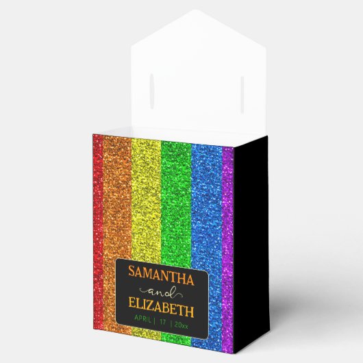 LGBT国旗の虹の輝きゲイレズ結婚ビアン フェイバーボックス (オープン)