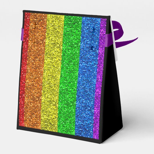 LGBT国旗の虹の輝きゲイレズ結婚ビアン フェイバーボックス (裏面サイド)