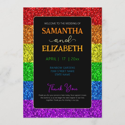 LGBT国旗の虹の輝きゲイレズ結婚ビアン プログラム (正面)