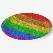 LGBT国旗の虹の輝きゲイレズ結婚ビアン ペーパープレート (アングル)