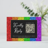 LGBT国旗の虹の輝きゲイレズ結婚ビアン 出欠カード (スタンド正面)