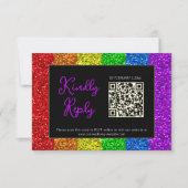 LGBT国旗の虹の輝きゲイレズ結婚ビアン 出欠カード (正面)