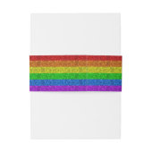 LGBT国旗の虹の輝きゲイレズ結婚ビアン 招待状ベリーバンド (裏面例)