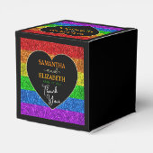 LGBT国旗の虹の輝きハート結婚の感謝 フェイバーボックス (裏面サイド)