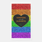 LGBT国旗の虹の輝きハート結婚の紙 (正面)