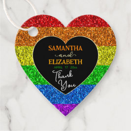 LGBT国旗の虹の輝き結婚に感謝 フェイバータグ