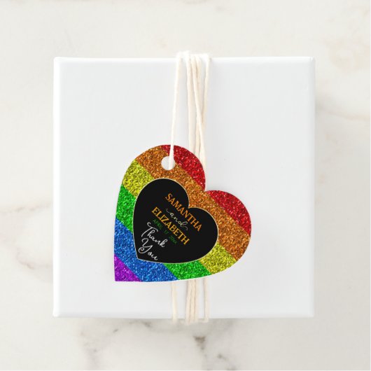 LGBT国旗の虹の輝き結婚に感謝 フェイバータグ (インサイチュ)