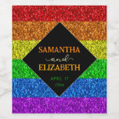 LGBT国旗の虹の輝き結婚に感謝 ワインラベル (シングルラベル)