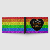 LGBT国旗の虹の輝き結婚ハート ゲストブック (全面)