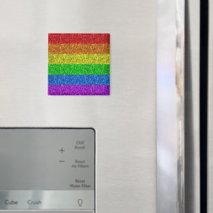 LGBT国旗の鮮やか虹のグリッターの輝きフェイク マグネット
