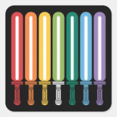 LGBT国旗ゲイプライド スクエアシール (正面)