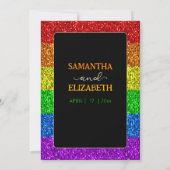 LGBT国旗レズビアン結婚ズ サンキューカード (裏面)