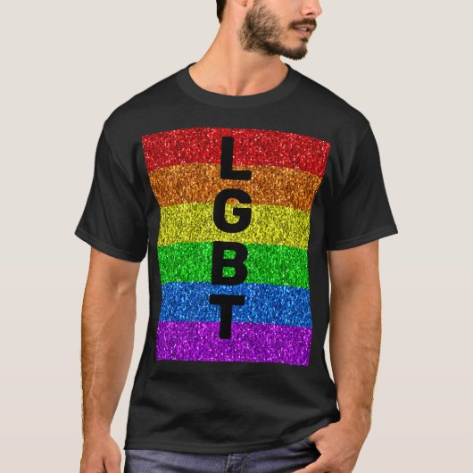 LGBT国旗鮮やかの輝きカスタマイズ Tシャツ (正面)