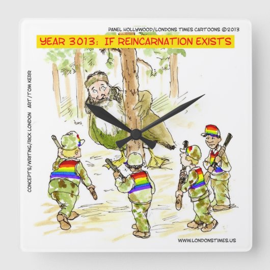 LGBT対おもしろいジャイアントダックの四角い壁時計 スクエア壁時計 (正面)