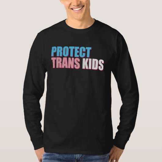 LGBT平等のためのトランスジェンダーの子供たちを守ろう アウェアネス アリ Tシャツ (正面)