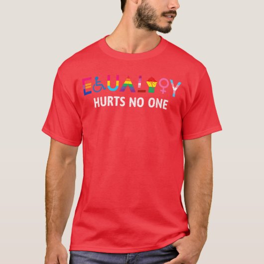 LGBT平等は誰にも害を与えないプライド人権フリーズ Tシャツ (正面)