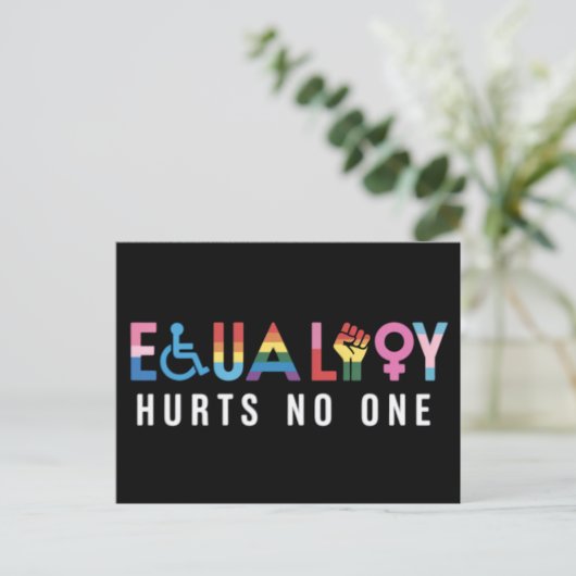 LGBT平等は誰にも害を与えないプライド人権 ポストカード (スタンド正面)