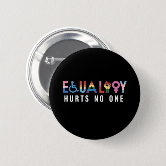 LGBT平等は誰にも害を与えないプライド人権 缶バッジ (正面&裏面)