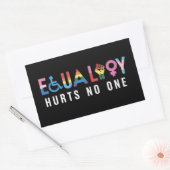 LGBT平等は誰にも害を与えないプライド人権 長方形シール (封筒)