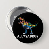 LGBT恐竜 レインボーフラッグ Ally LGBT Allysaurus 缶バッジ (正面&裏面)