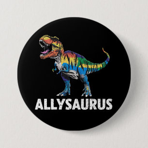 LGBT恐竜 レインボーフラッグ Ally LGBT Allysaurus 缶バッジ