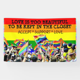 LGBT愛は美しいパレードの虹の旗です 横断幕