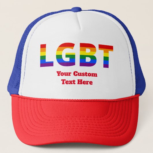 LGBT文字プライド国旗の虹 キャップ (正面)