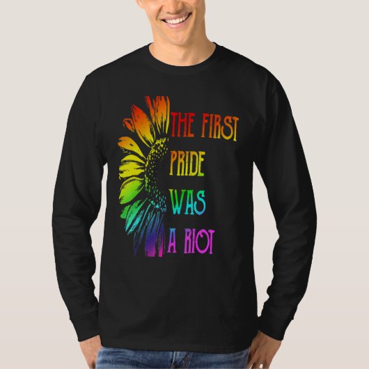 Lgbt最初のプライドは暴動のヒマワリ Tシャツ (正面)