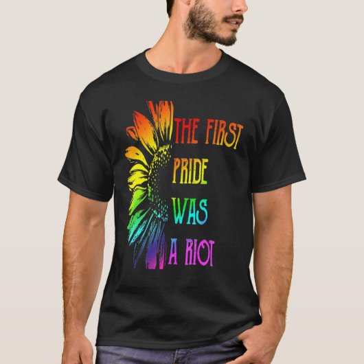 Lgbt最初のプライドは暴動のヒマワリ Tシャツ (正面)