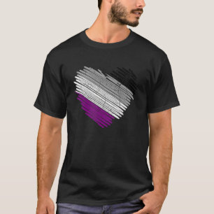 Lgbt無性コミュニティのハートPridの国旗 Tシャツ