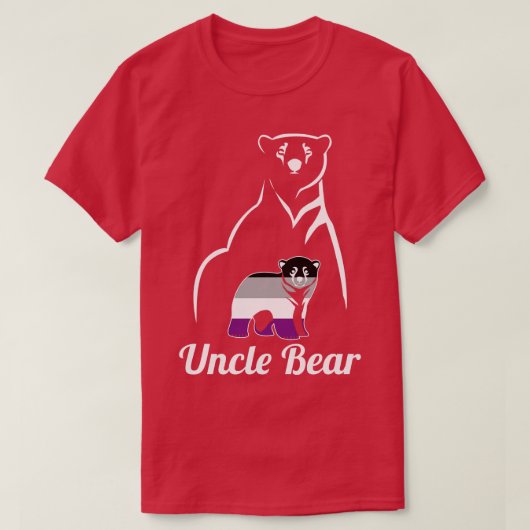 LGBT無性伯父ベアエースプライド国旗 Tシャツ (デザイン正面)