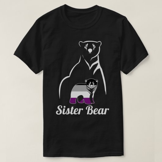 LGBT無性姉妹ベアエースプライド国旗 Tシャツ (デザイン正面)