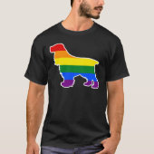 LGBT犬の英国のコッカースパニエルの虹の小犬のお母さん Tシャツ (正面)