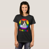 LGBT猫パーライド国旗ゲイプライド月 Tシャツ (正面フル)