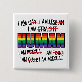LGBT私はゲイ、私は人間 缶バッジ