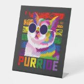 LGBT絞り染めプライドキャットパーライドゲイレインボーレトロ 台座サイン (正面)