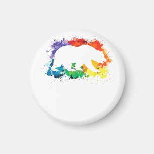 LGBT絵を描(ばちゃばちゃ)跳ねるゲイベア マグネット