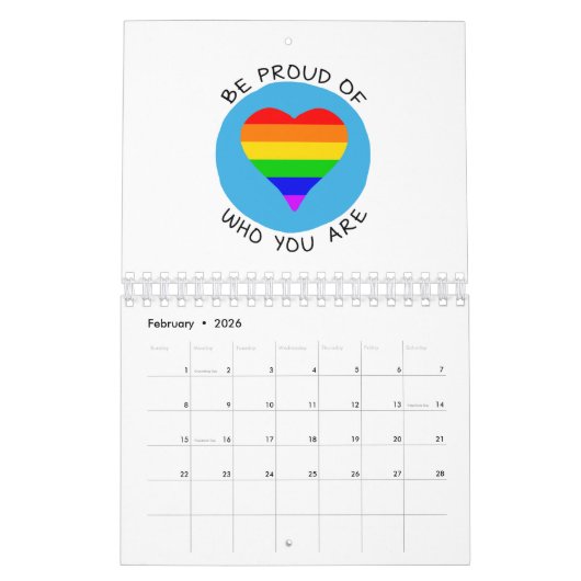 LGBT誇りを持ったの一員であること カレンダー (2月 2026)
