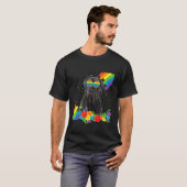 LGBT誇りを持ったゲイケインコルソドッグプライドフラッグRainbow L Tシャツ (正面フル)