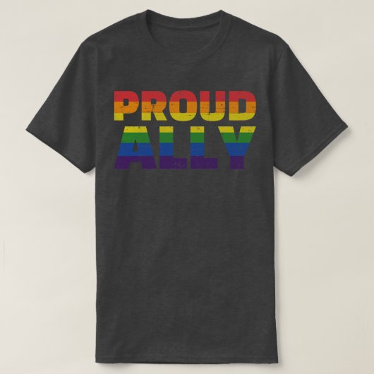 LGBT誇りを持ったプライド月の虹と同盟 Tシャツ (デザイン正面)