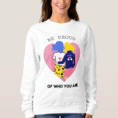 LGBT誇りを持ったレズビアンのカップルであること スウェットシャツ (正面)