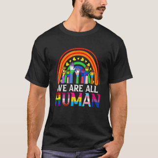 LGBT誇りを持った我々は人間の虹を育てるLGBT Tシャツ