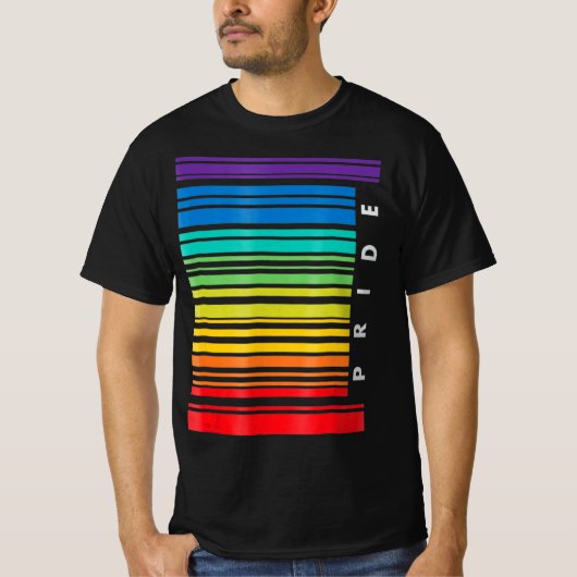 LGBT認識度月バーコードパンセクシャルプライドLGBTQ Tシャツ (正面)