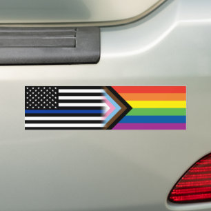 LGBT警官の法執行プライドフラグ薄い青い線 バンパーステッカー